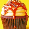 Snickers And Caramel Cupcakes paint by numbers