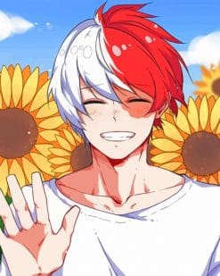 Todoroki In Sunflower Field paint by numbers