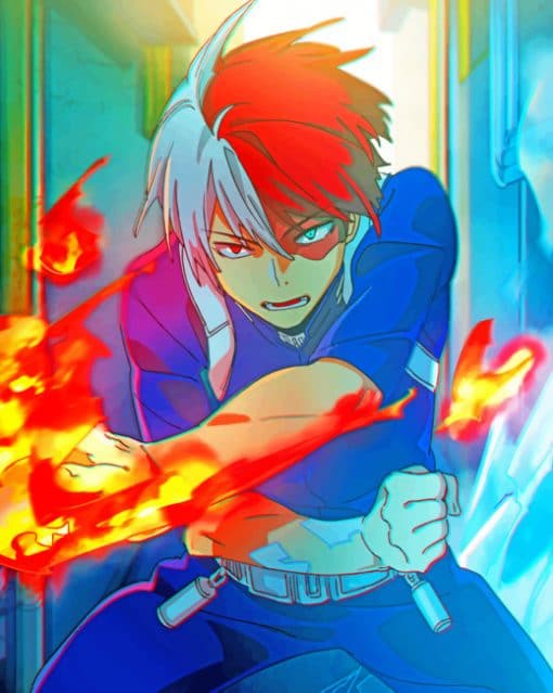 Todoroki My Hero Academia paint by numbers