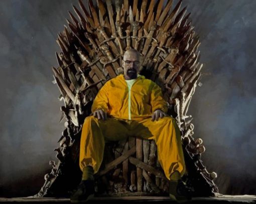 Walter White sitting On The Iron Throne paint by number