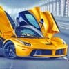 Yellow Ferrari Car paint by numbers