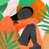 African Woman With Leaves Abstract paint by numbers