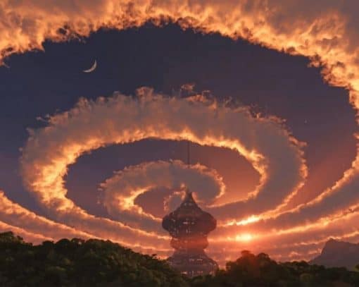 Amazing Spiral Clouds paint by number