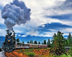 Ancient Train Indian Railway paint by number