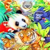 Jungle Animals Illustration paint by numbers