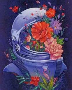 Astronaut With Flowers paint by numbers