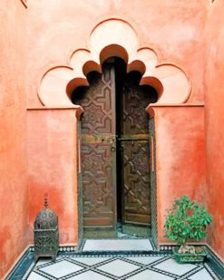 Beautiful Wood Door Of Morocco paint by numbers