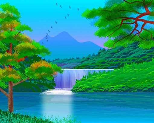 Beautiful Landscape Illustration paint by number