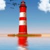 Beautiful Red Lighthouse paint by number