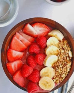 Strawberry And Banana Smoothie Bowl paint by numbers