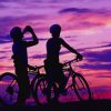 Bikers At Sunset Silhouette paint by number