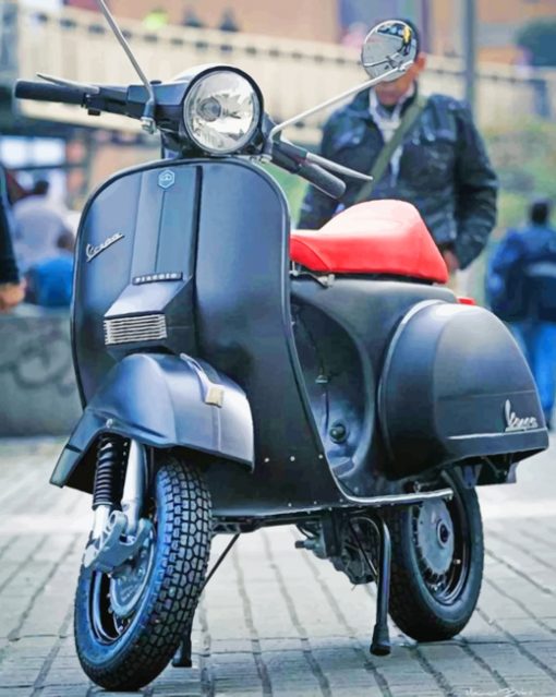 Black Vespa paint by numbers