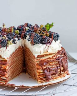 Blackberry Crepes Cake paint by numbers