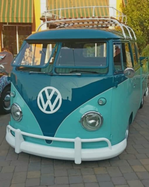 Blue Volkswagen Van paint by numbers