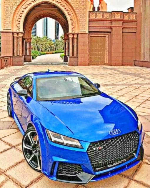 Blue Audi TT RS paint by numbers