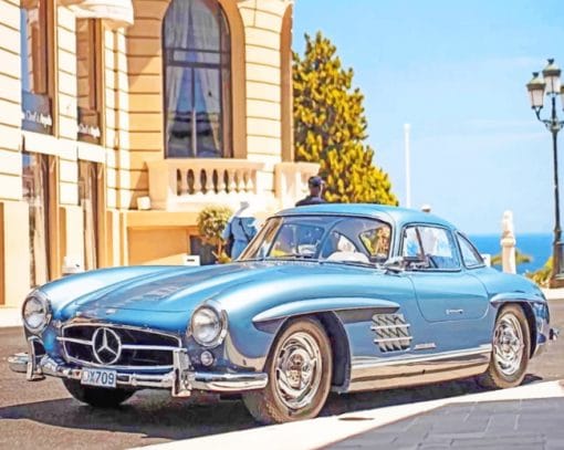 Blue Mercedes 300 paint by numbers