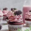 Cupcakes With Blackberries And Buttercream painnnt by numbers