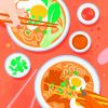 Chinese Food Illustration paint by numbers