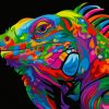 Colorful Chameleon paint by numbers