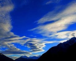 Cumulus Clouds Mountain Silhouette paint by number