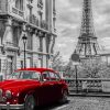 Red Car In Paris paint by numbers