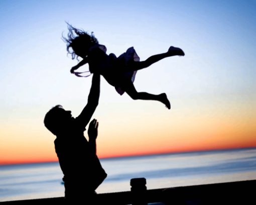 Father And Daughter Silhouette paint by number