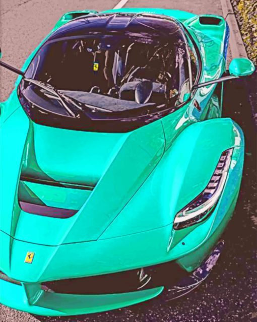 Turquoise Ferrari paint by numbers