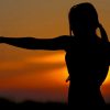 Girl Exercising Silhouette paint by number