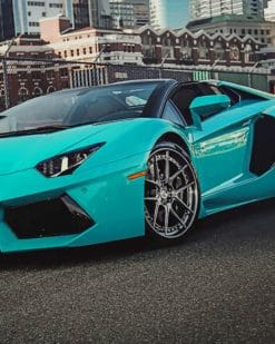 Green Lamborghini Huracan paint by numbers