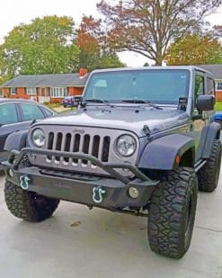 Grey Jeep Wrangler paint by numbers