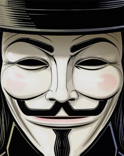 Guy Fawkes Face Mask Paint by numbers