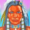 Red Indian Woman paint by numbers