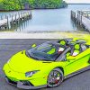 Light Green Lamborghini paint by numbers