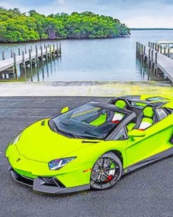 Light Green Lamborghini paint by numbers