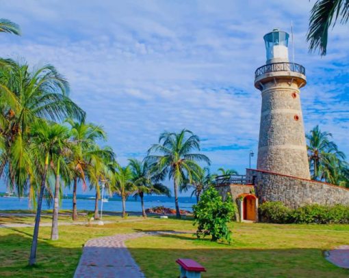 Lighthouse In Colombia paint by number