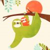 Mom And Baby Sloth Illustration paint by numbers