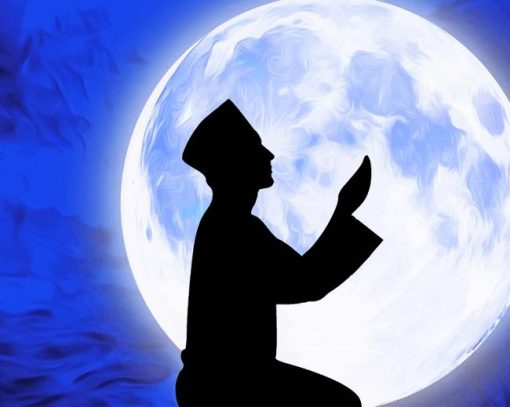 Muslim Man Praying Silhouette paint by number