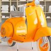 Orange Vespa Scooter painnt by numbers