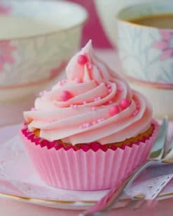 Pink Cupcake paint by numbers