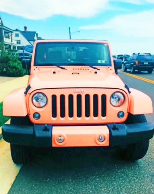 Pink Jeep paint by numbers