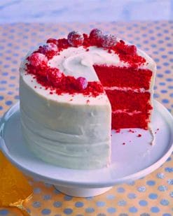 Red Velvet Cake With Cranberries paint by numbers