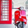 Red Vespa Scooter paint by numbers