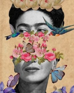 Frida Kahlo With Flowers Illustration paint by numbers