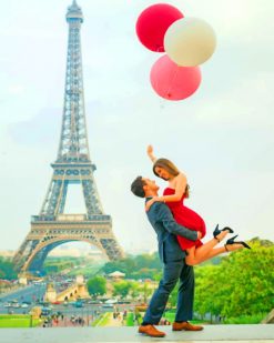 Romantic Couple In Paris painnnt by numbers