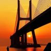 Silhouette Vasco da Gama Bridge paint by numbers