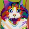 Suprised Cat Pop Art paint by numbers