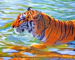 Tiger In Water paint by number