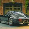 Vintage Black Chevrolet Corvette paint by numbers