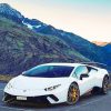 White Lamborghini Huracan paint by numbers