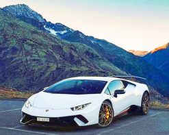 White Lamborghini Huracan paint by numbers